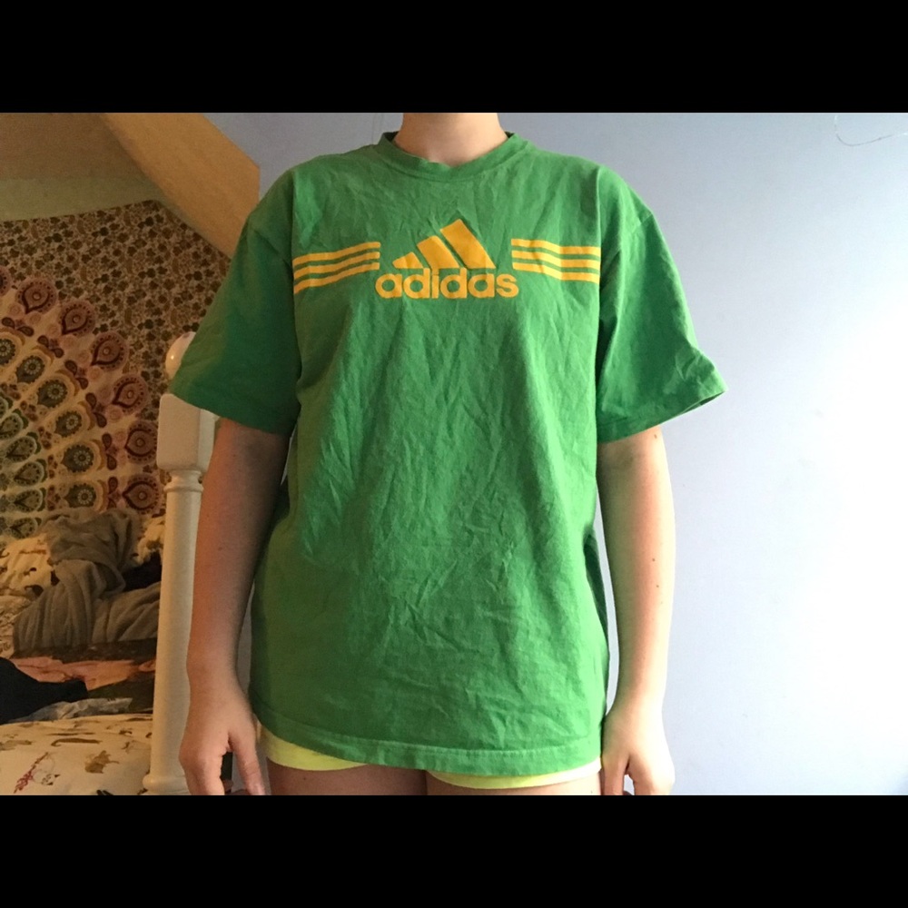 90s Green Adidas T shirt